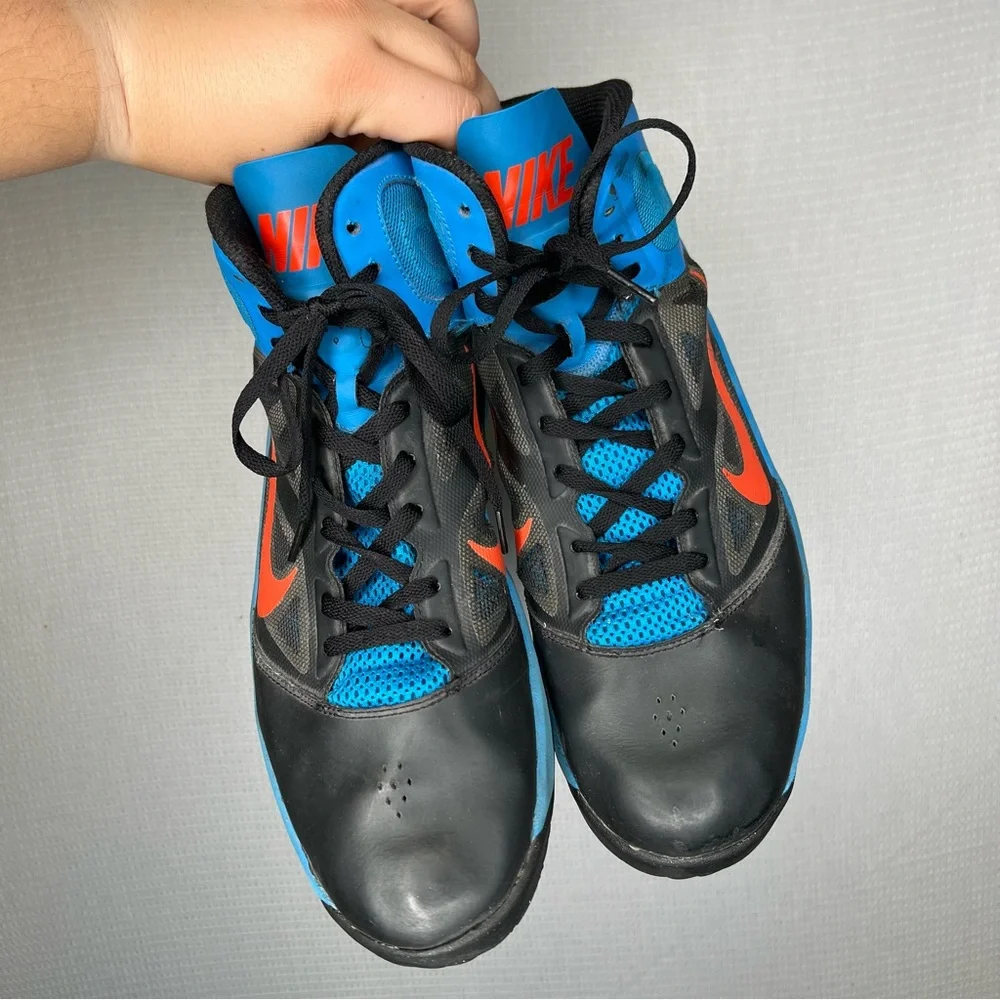 Nike‎ Dual Fusion BB II Black/Blue/Orange Mens Basketball Shoes